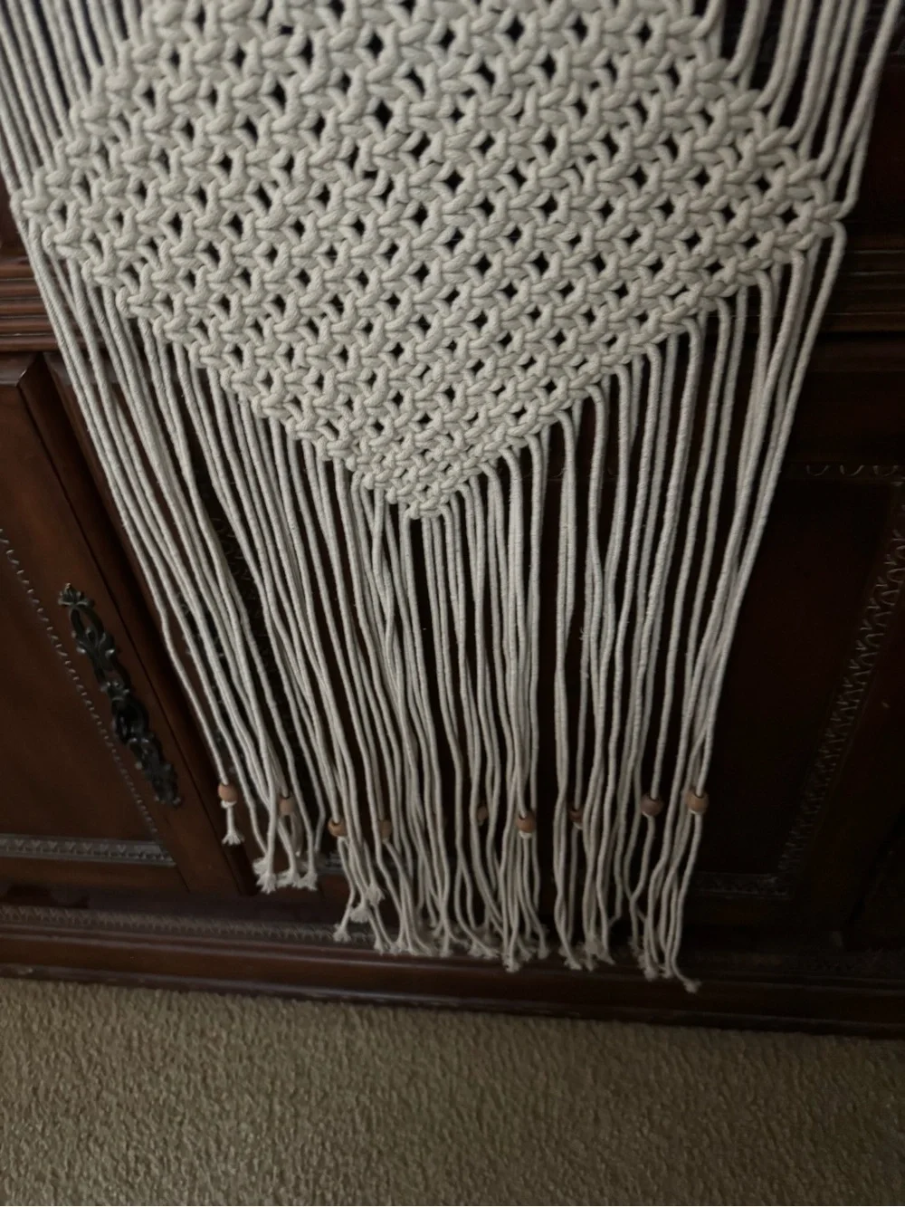 Handcrafted Cream Macramé Wall Hanging - Boho Home Wall Decor